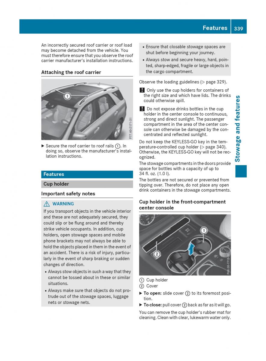 Mercedes Benz GLE Class owners manual / page 341