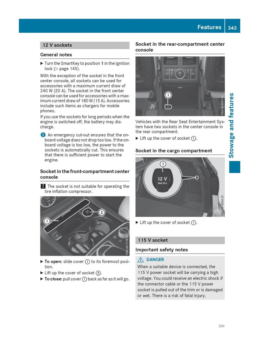 Mercedes Benz GLE Class owners manual / page 345