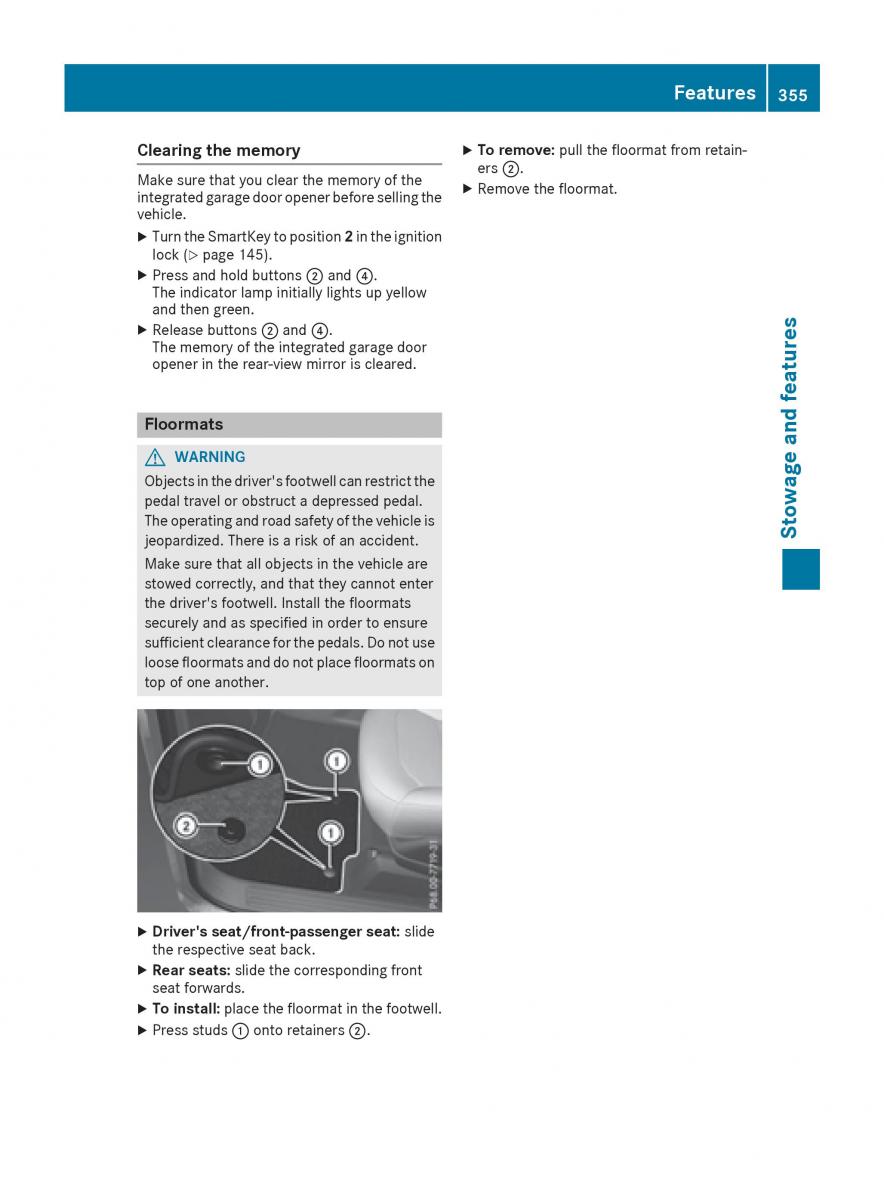 Mercedes Benz GLE Class owners manual / page 357