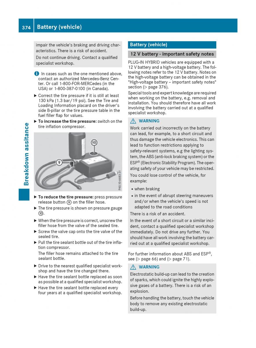 Mercedes Benz GLE Class owners manual / page 376