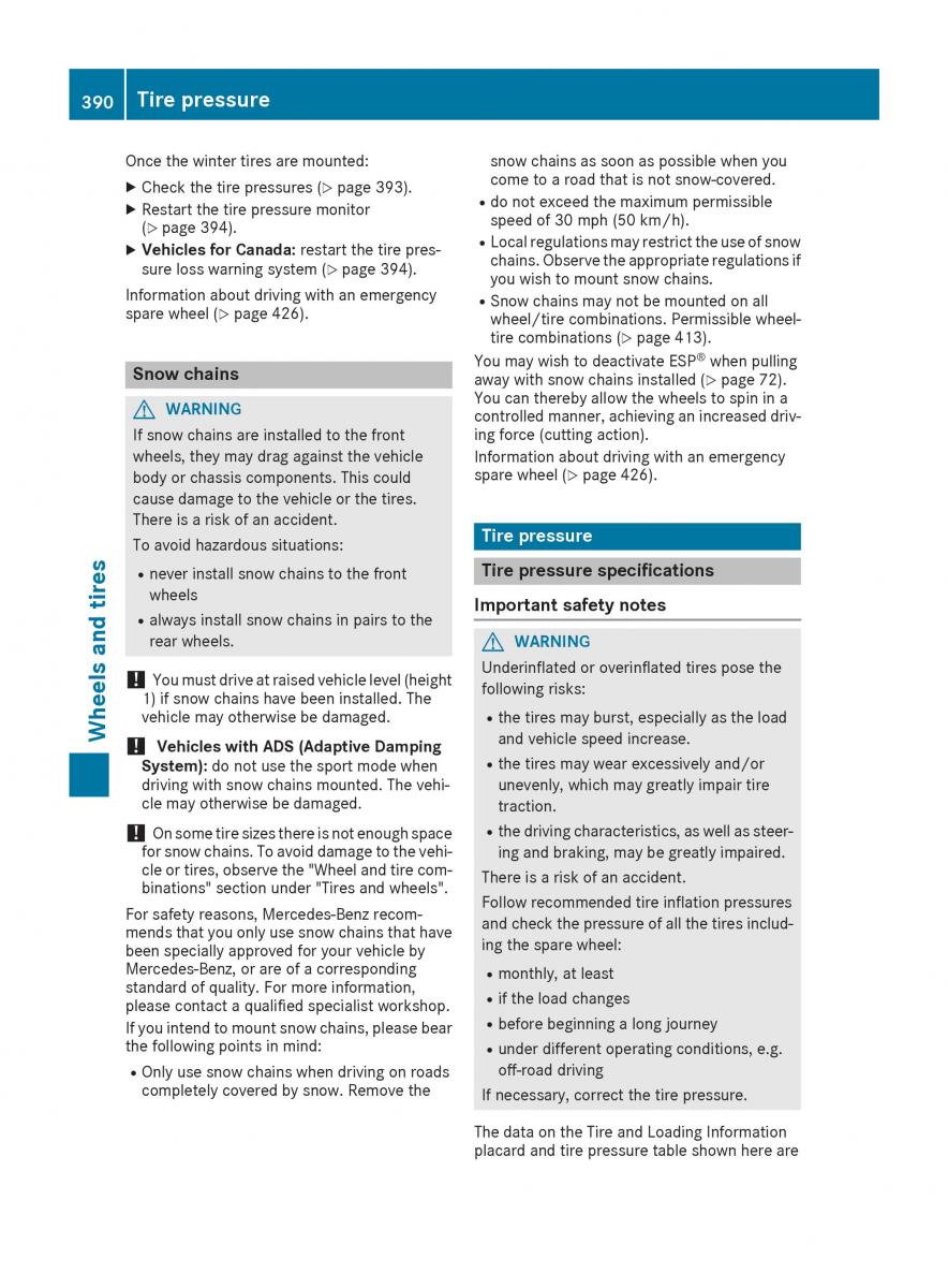 Mercedes Benz GLE Class owners manual / page 392