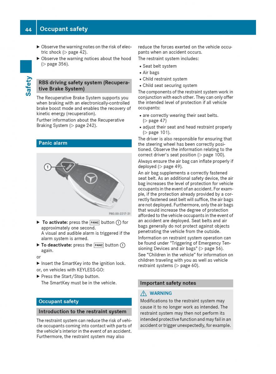 Mercedes Benz GLE Class owners manual / page 46