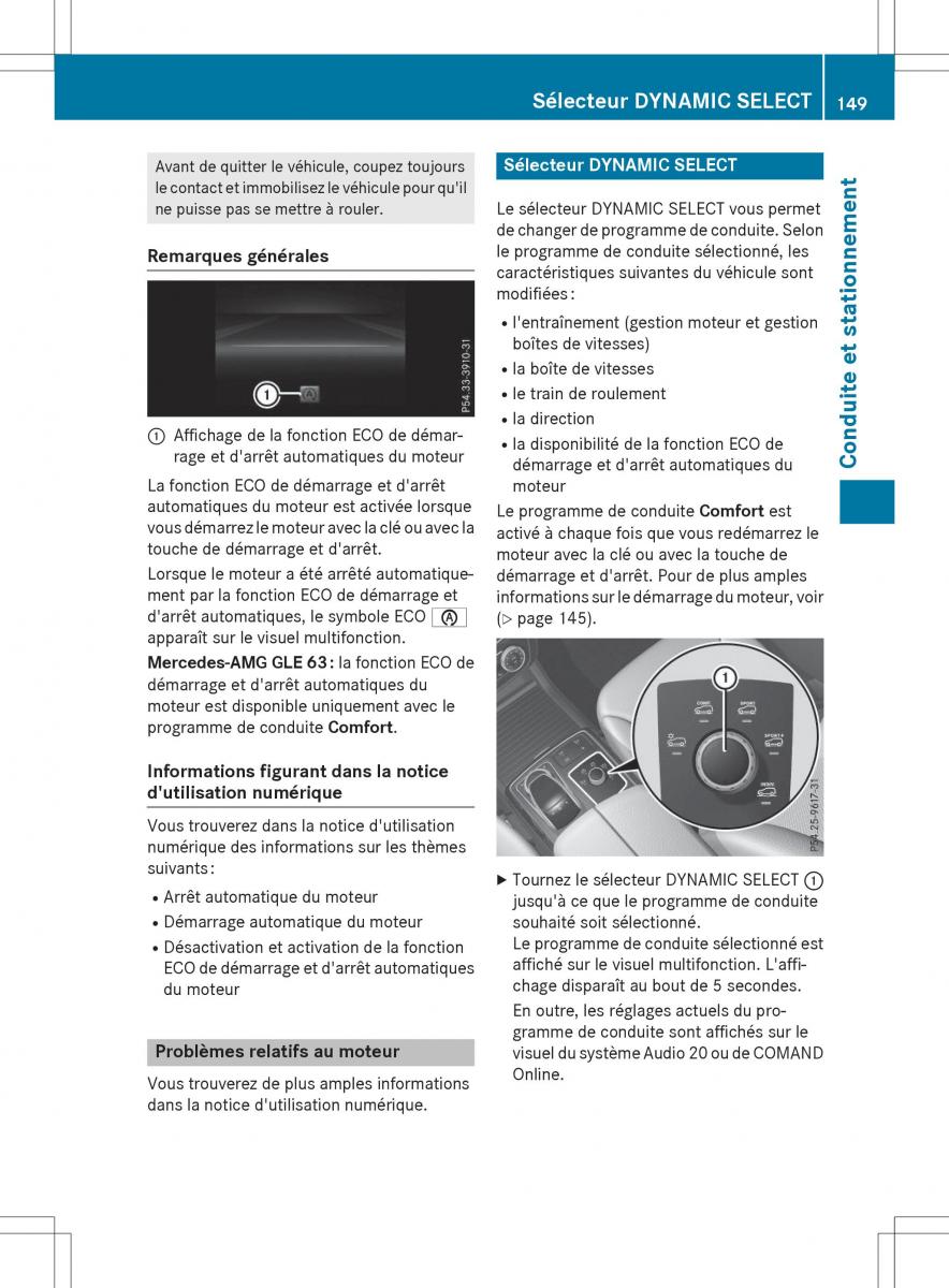 Mercedes Benz GLE Class manuel du proprietaire / page 151