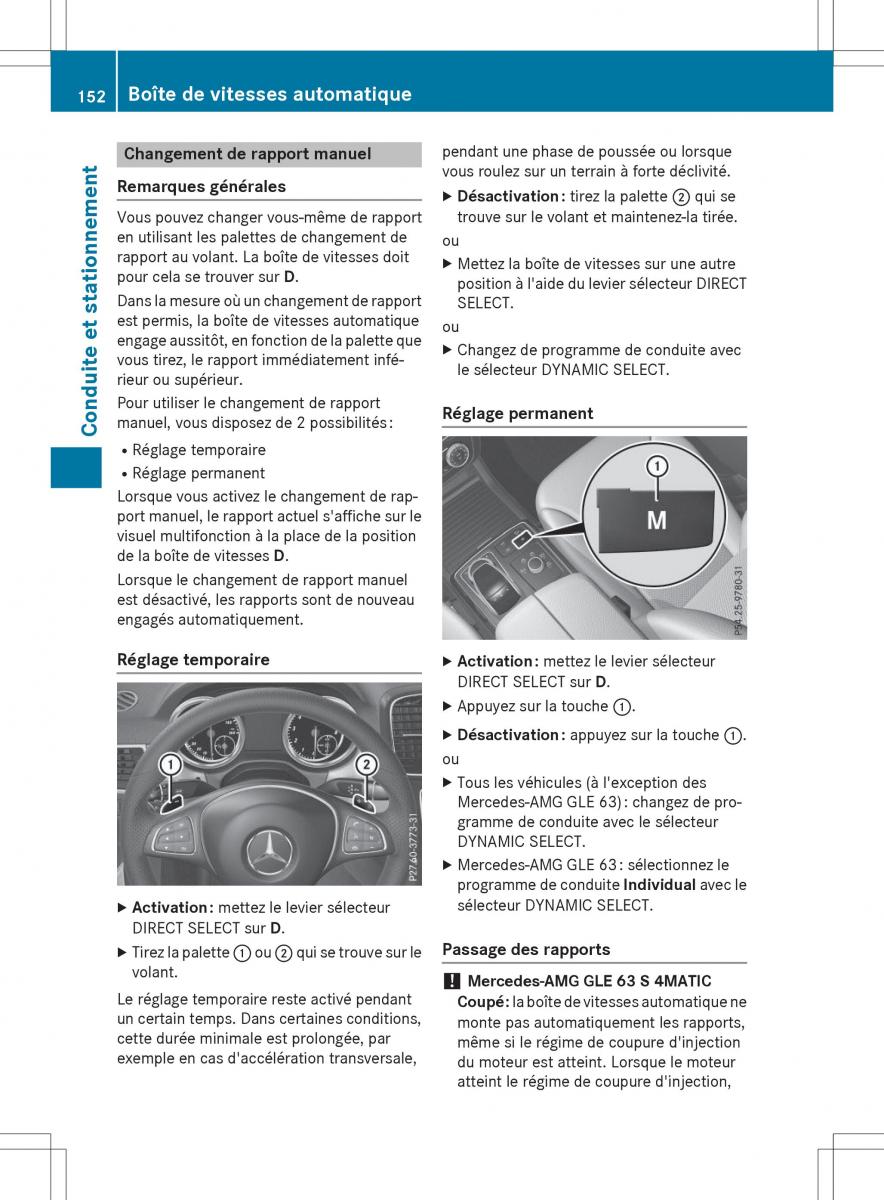 Mercedes Benz GLE Class manuel du proprietaire / page 154