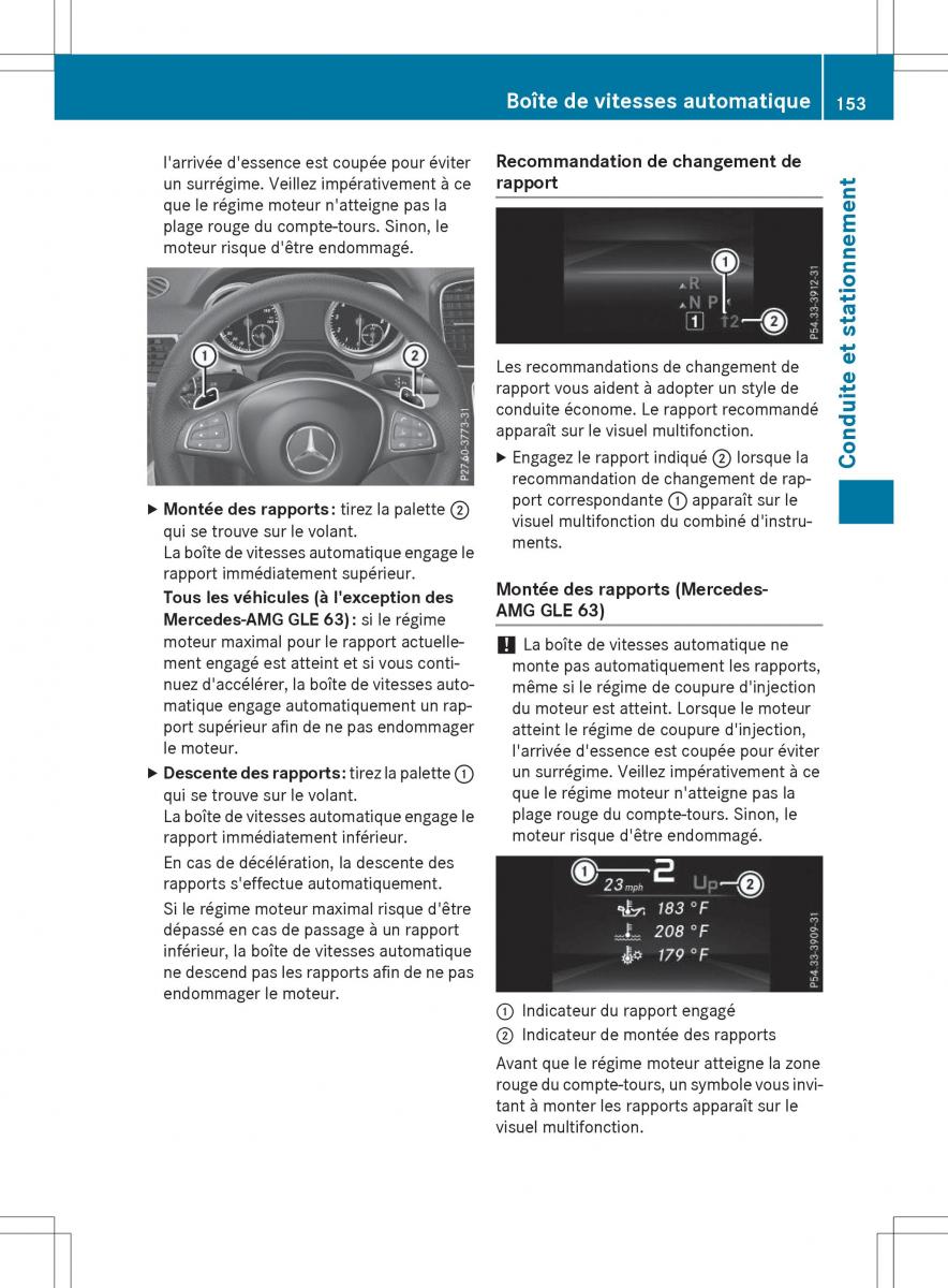 Mercedes Benz GLE Class manuel du proprietaire / page 155