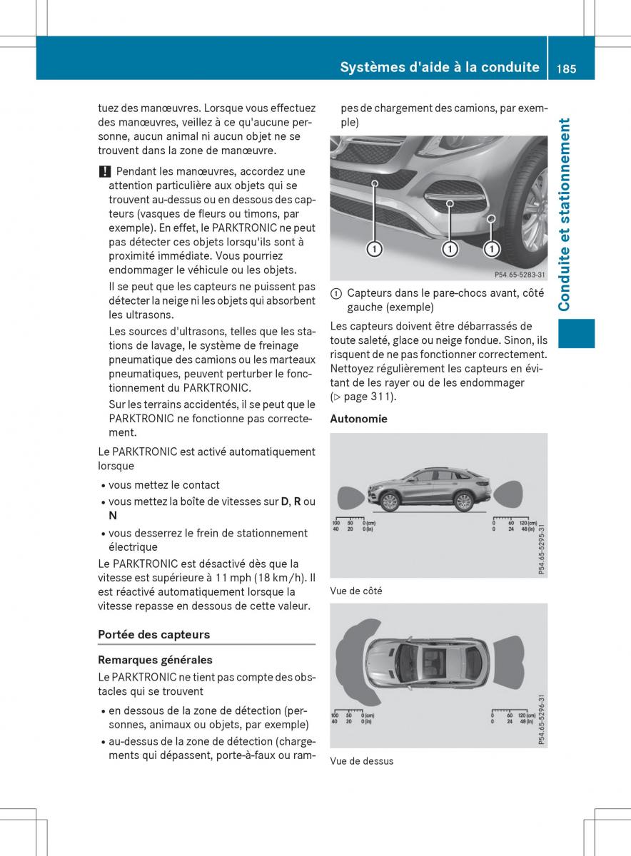 Mercedes Benz GLE Class manuel du proprietaire / page 187