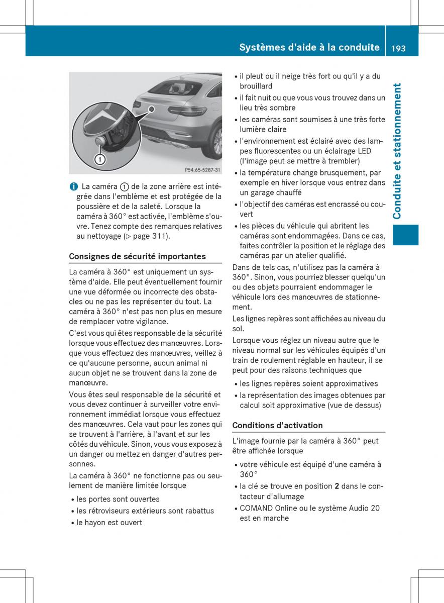 Mercedes Benz GLE Class manuel du proprietaire / page 195