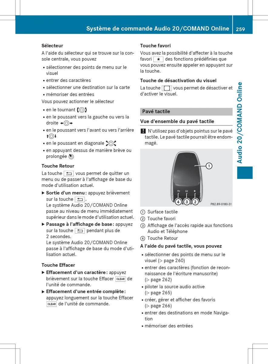 Mercedes Benz GLE Class manuel du proprietaire / page 261