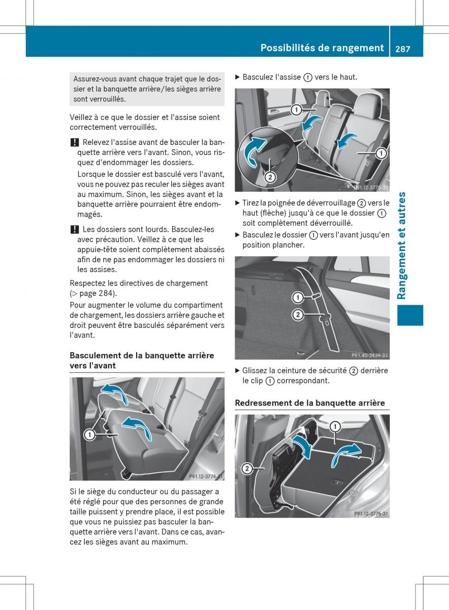 Mercedes Benz GLE Class manuel du proprietaire / page 289