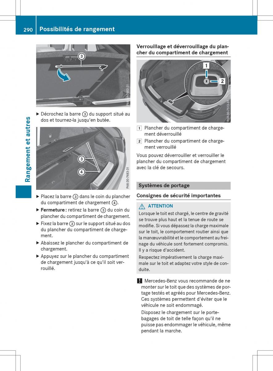 Mercedes Benz GLE Class manuel du proprietaire / page 292