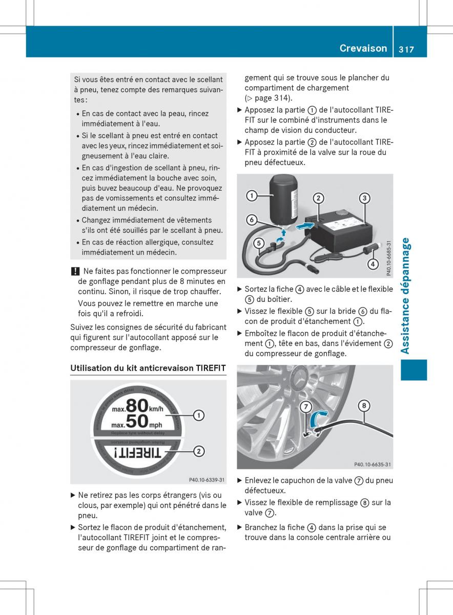 Mercedes Benz GLE Class manuel du proprietaire / page 319