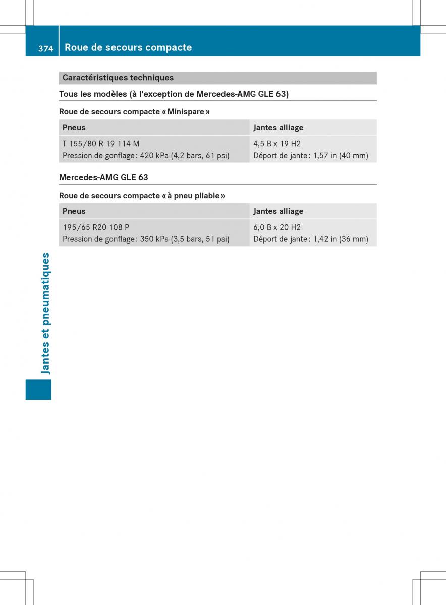 Mercedes Benz GLE Class manuel du proprietaire / page 376