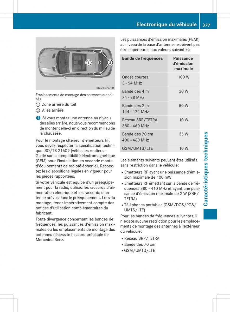 Mercedes Benz GLE Class manuel du proprietaire / page 379