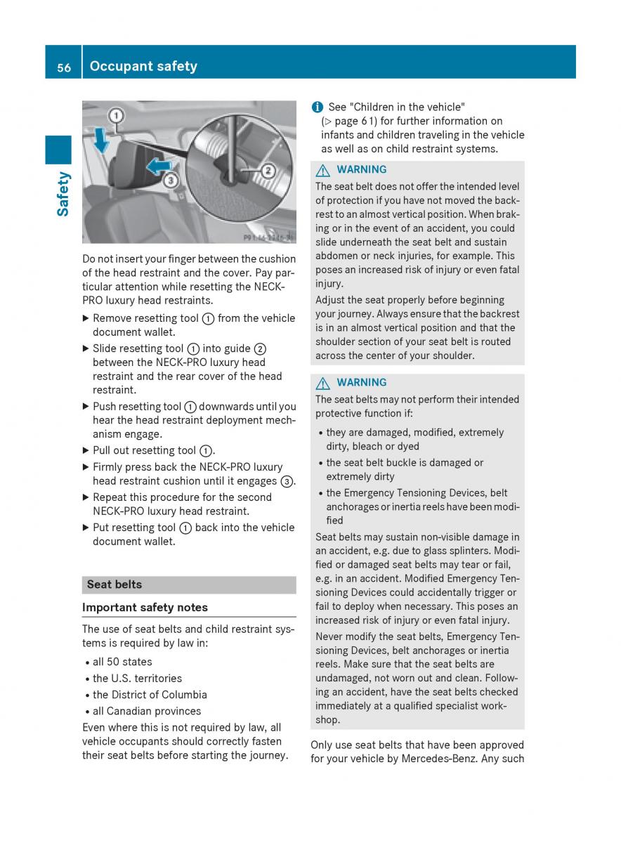 Mercedes Benz GLK Class X204 owners manual / page 58