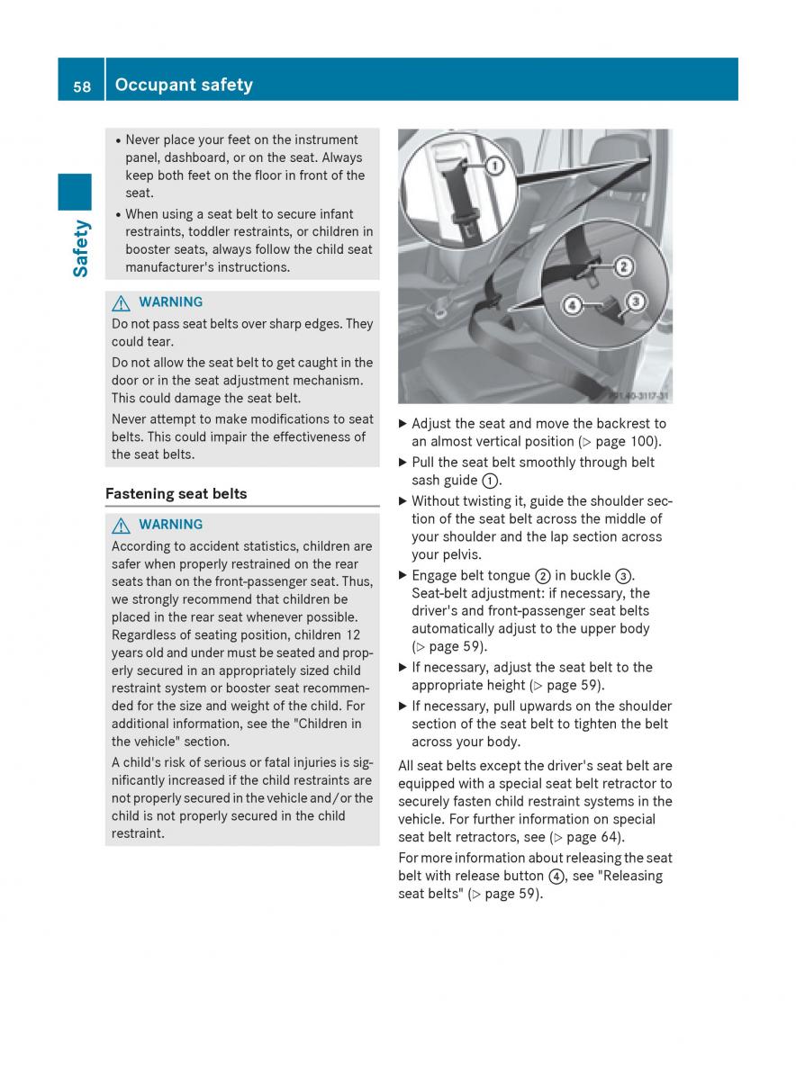 Mercedes Benz GLK Class X204 owners manual / page 60