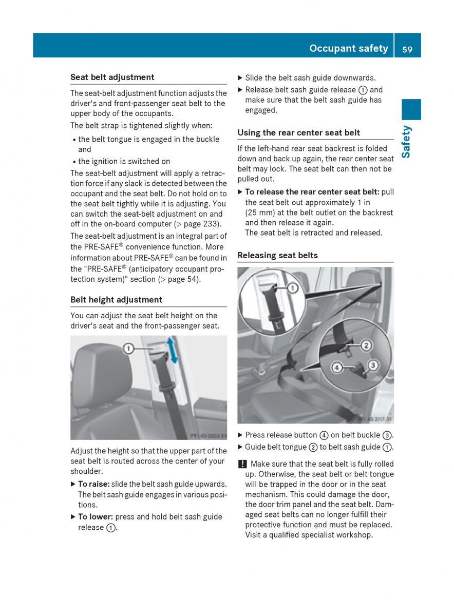 Mercedes Benz GLK Class X204 owners manual / page 61