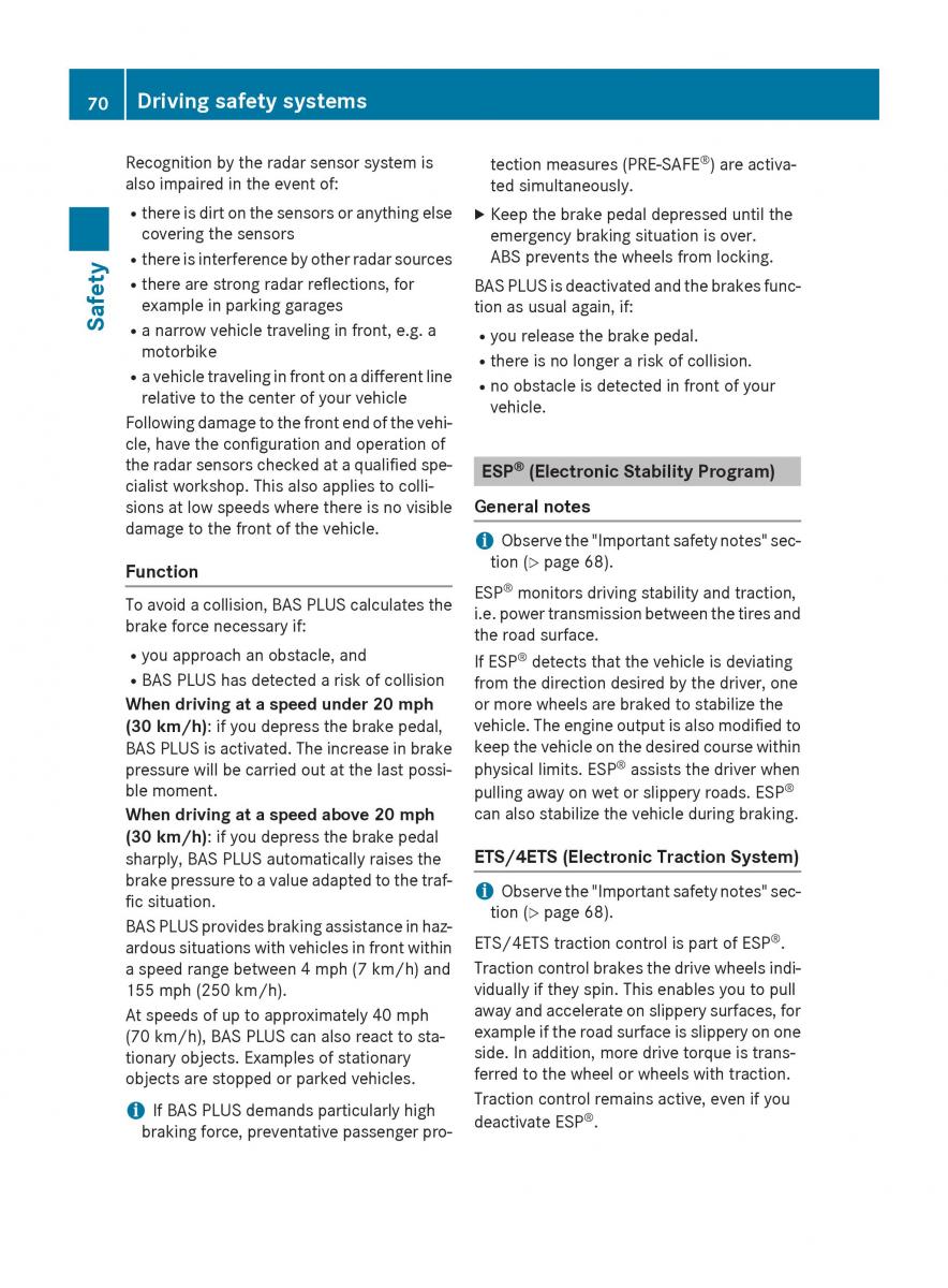 Mercedes Benz GLK Class X204 owners manual / page 72