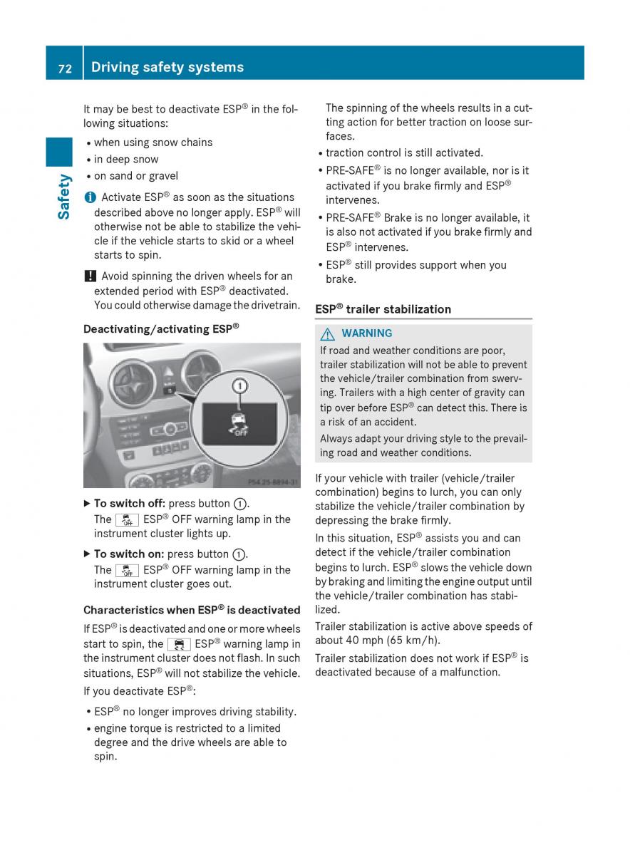 Mercedes Benz GLK Class X204 owners manual / page 74