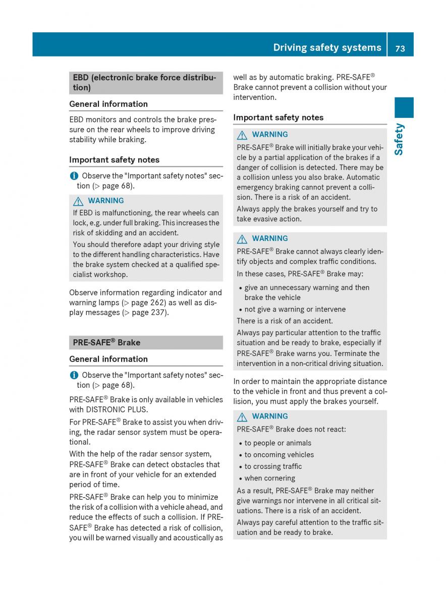 Mercedes Benz GLK Class X204 owners manual / page 75