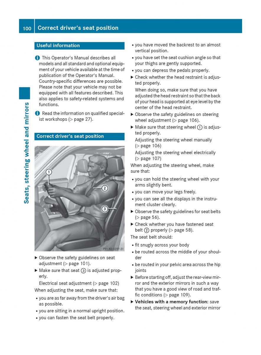 Mercedes Benz GLK Class X204 owners manual / page 102