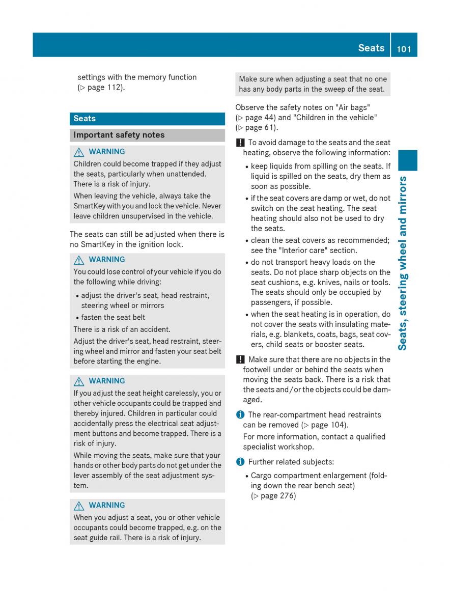 Mercedes Benz GLK Class X204 owners manual / page 103