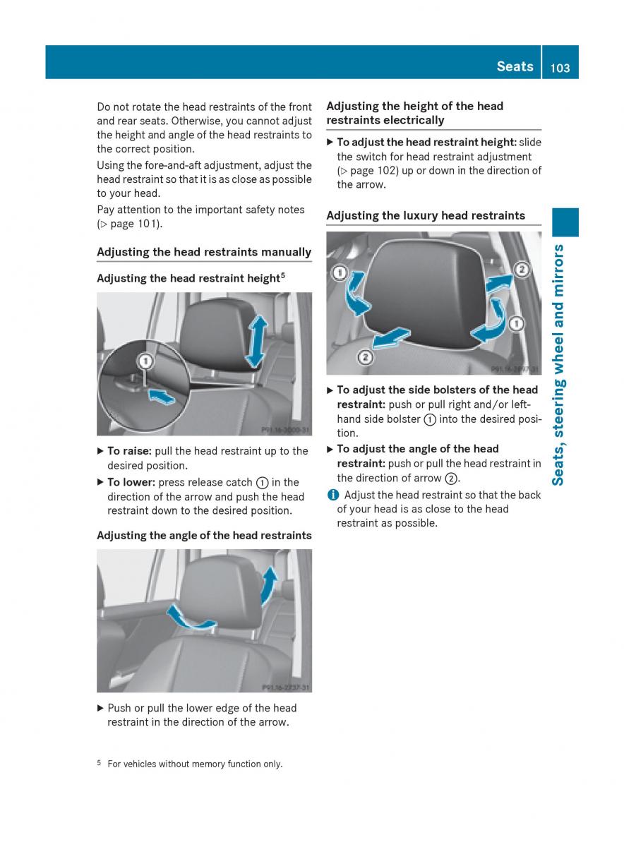 Mercedes Benz GLK Class X204 owners manual / page 105