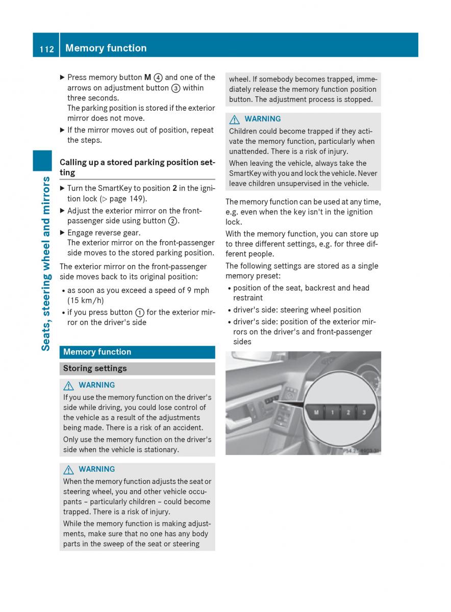 Mercedes Benz GLK Class X204 owners manual / page 114