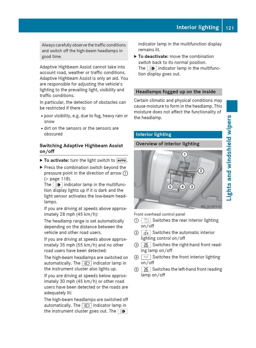 Mercedes Benz GLK Class X204 owners manual / page 123