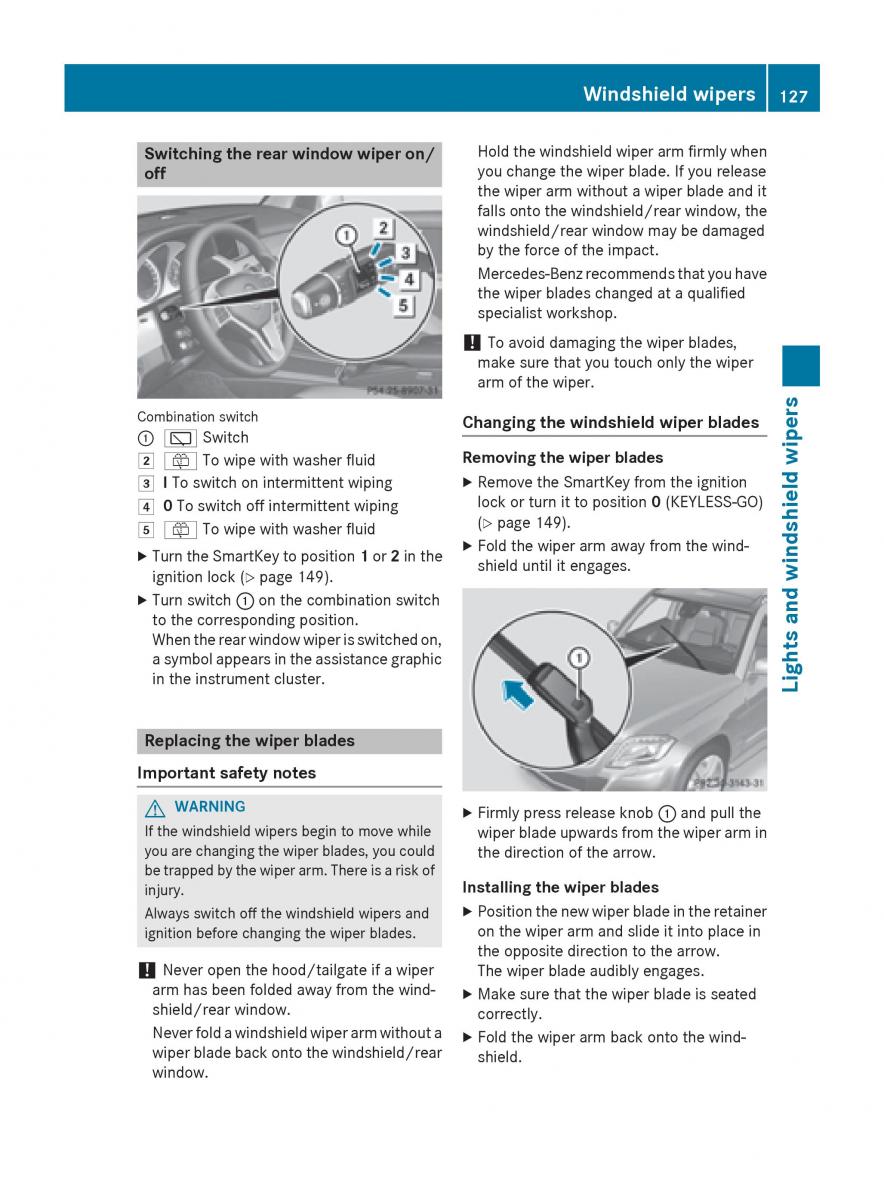 Mercedes Benz GLK Class X204 owners manual / page 129