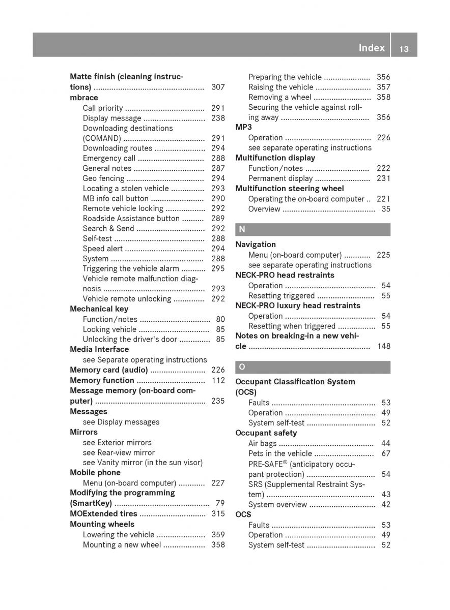 Mercedes Benz GLK Class X204 owners manual / page 15