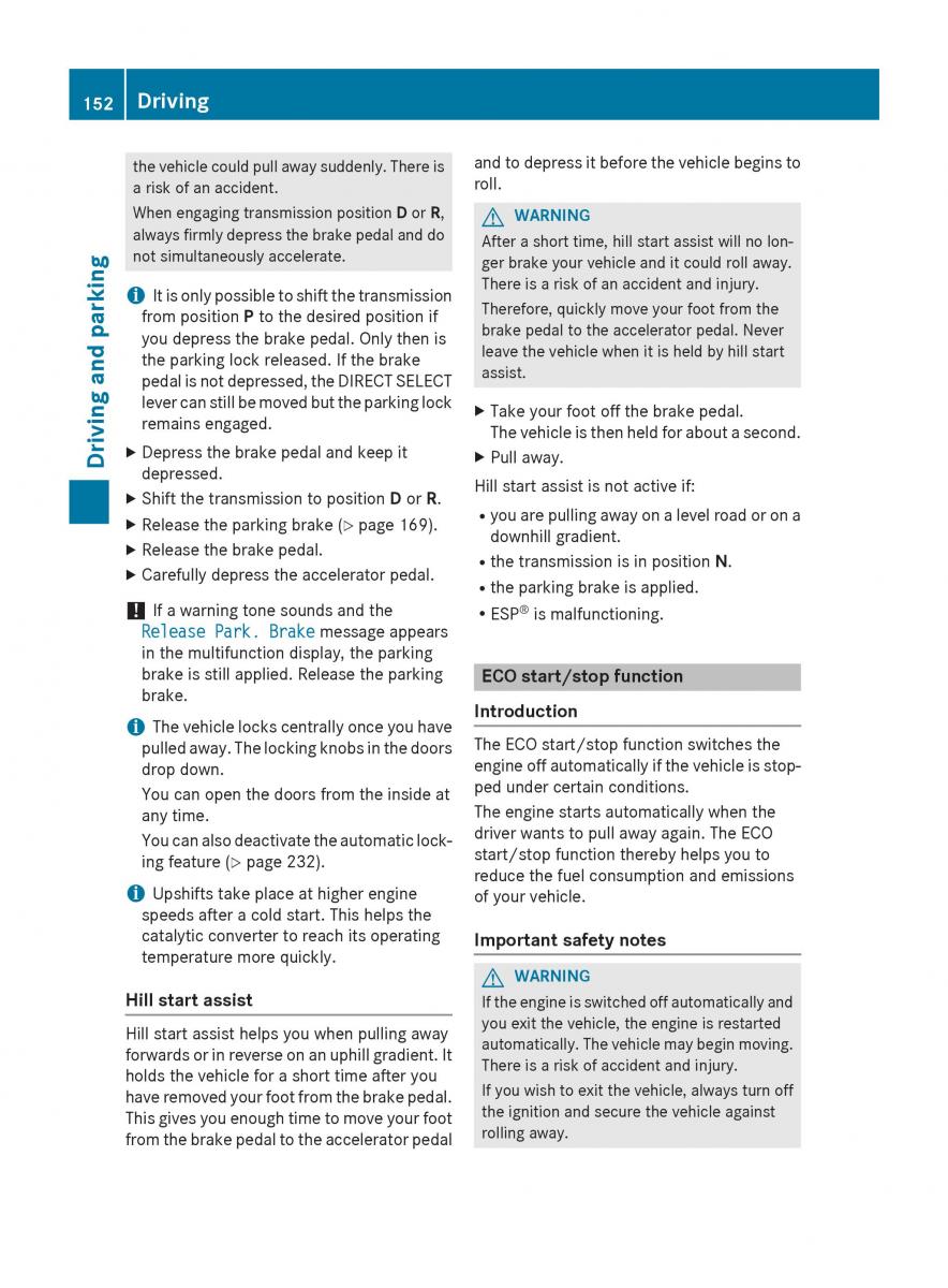 Mercedes Benz GLK Class X204 owners manual / page 154