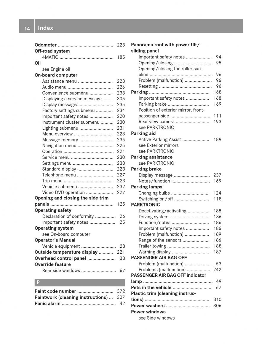 Mercedes Benz GLK Class X204 owners manual / page 16