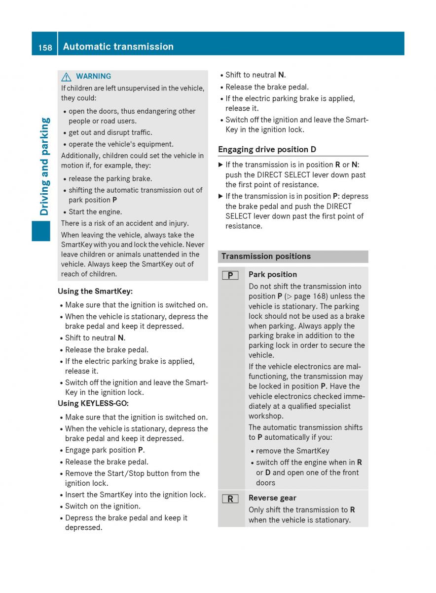 Mercedes Benz GLK Class X204 owners manual / page 160