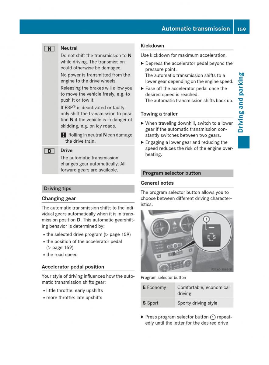 Mercedes Benz GLK Class X204 owners manual / page 161