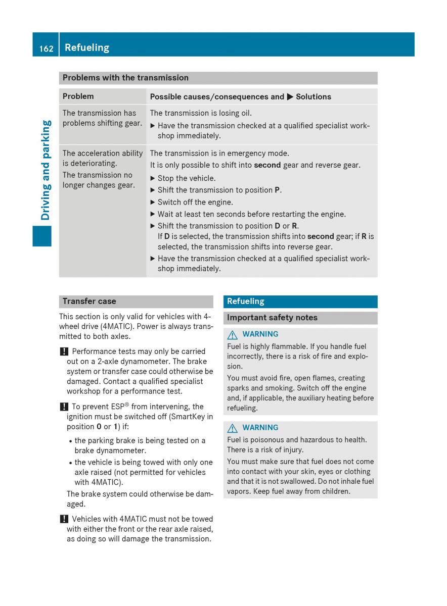 Mercedes Benz GLK Class X204 owners manual / page 164