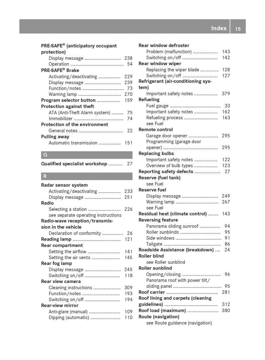 Mercedes Benz GLK Class X204 owners manual / page 17