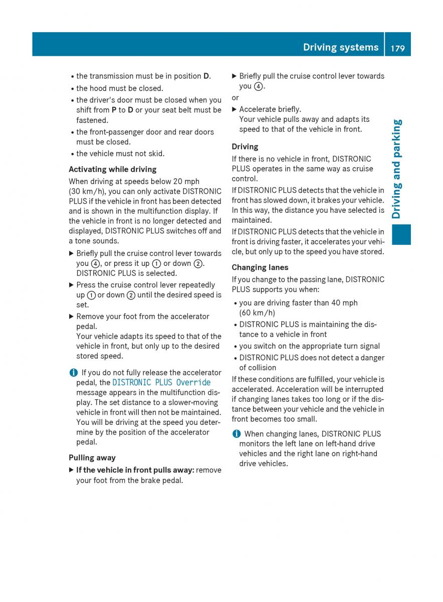 Mercedes Benz GLK Class X204 owners manual / page 181