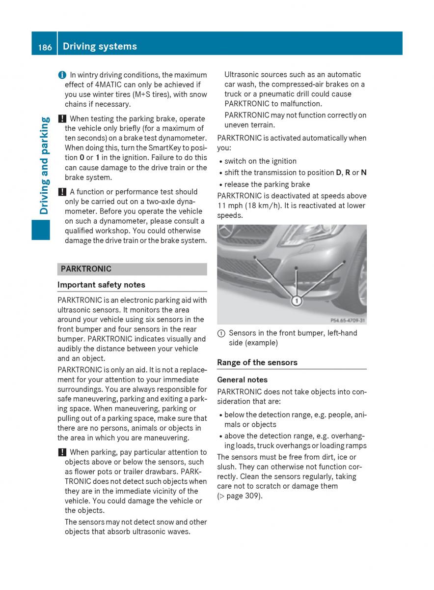 Mercedes Benz GLK Class X204 owners manual / page 188