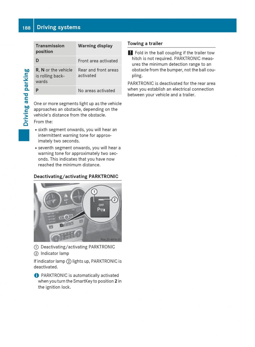 Mercedes Benz GLK Class X204 owners manual / page 190