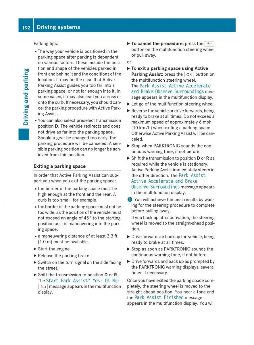 Mercedes Benz GLK Class X204 owners manual / page 194