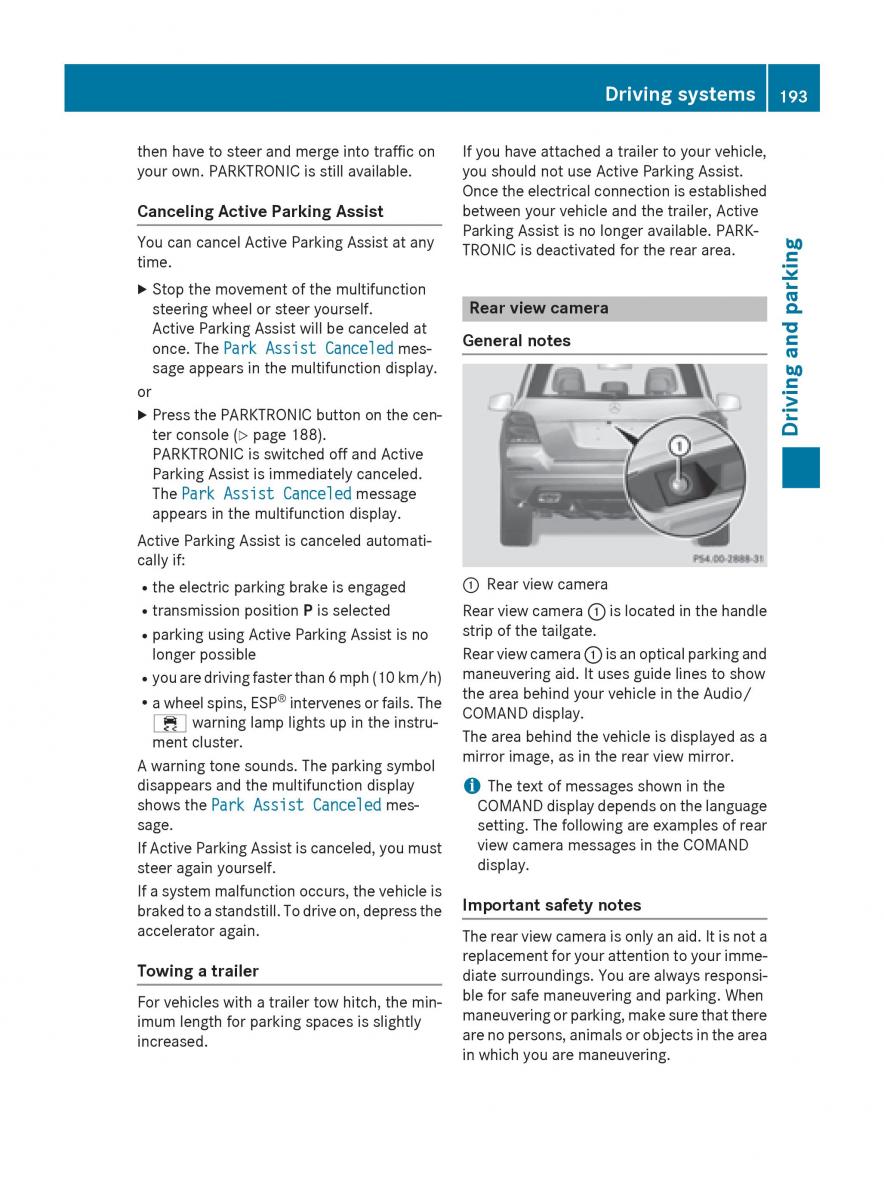 Mercedes Benz GLK Class X204 owners manual / page 195