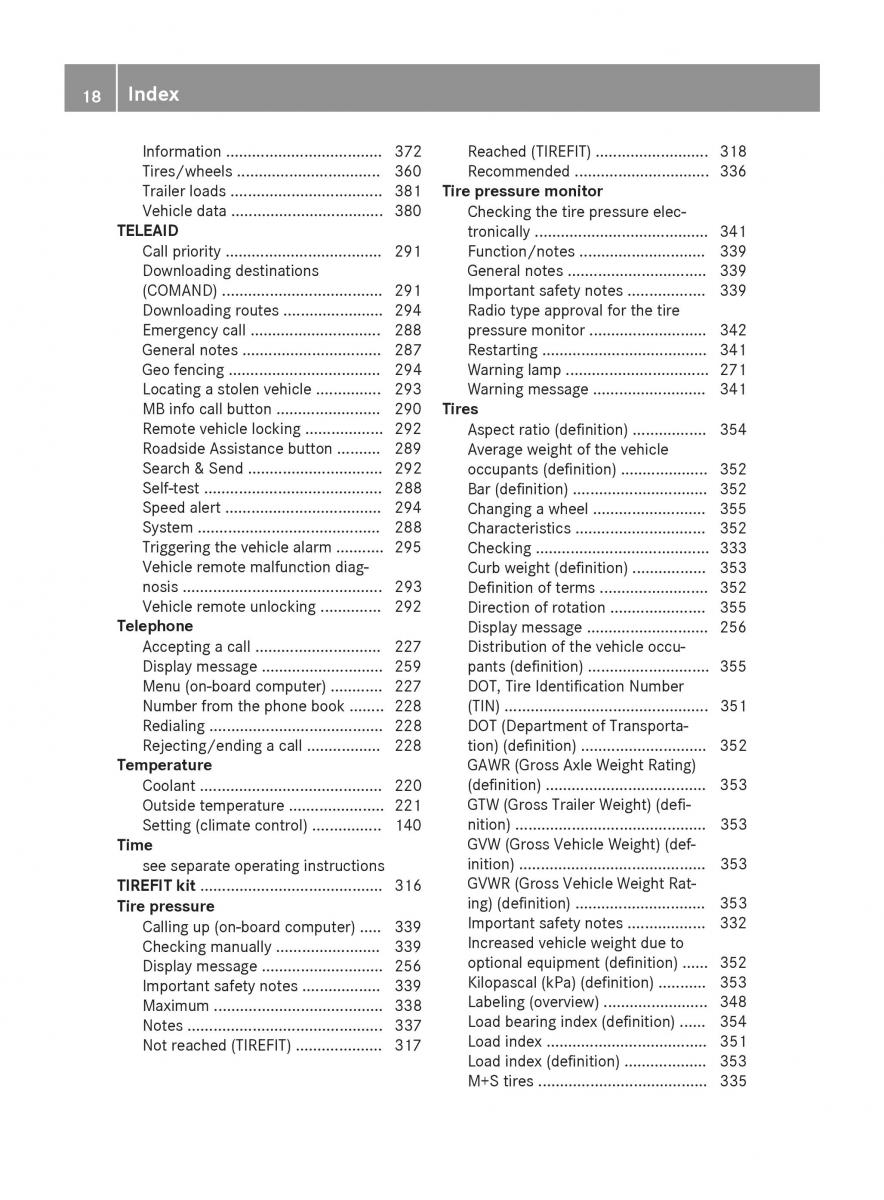 Mercedes Benz GLK Class X204 owners manual / page 20