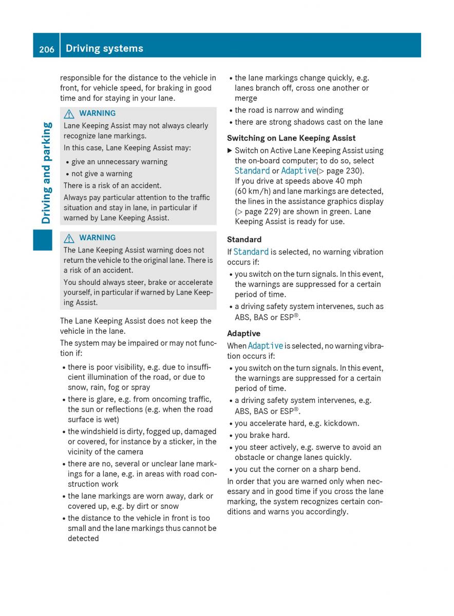 Mercedes Benz GLK Class X204 owners manual / page 208