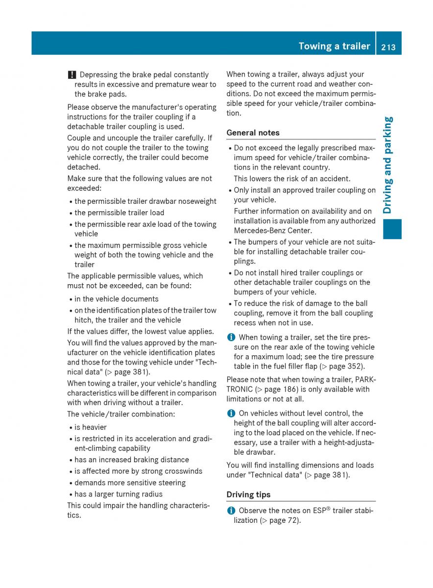 Mercedes Benz GLK Class X204 owners manual / page 215