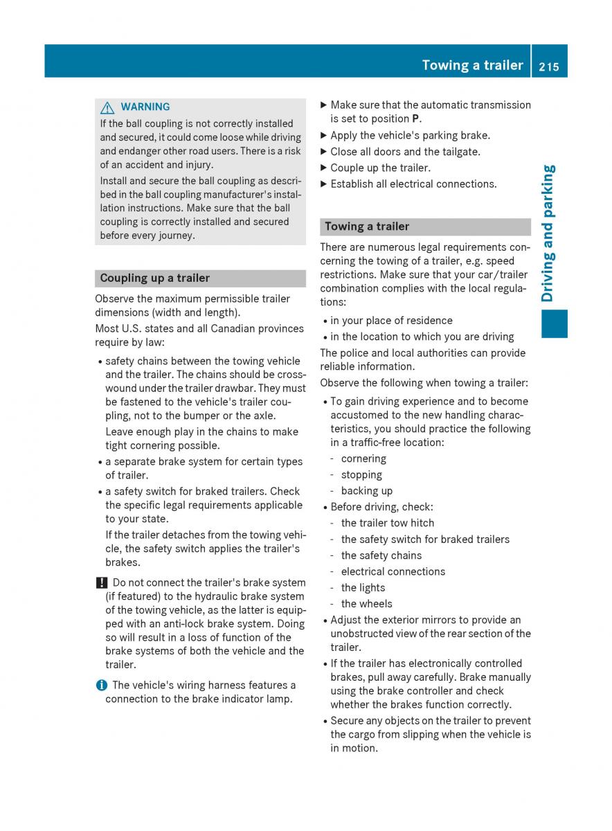 Mercedes Benz GLK Class X204 owners manual / page 217