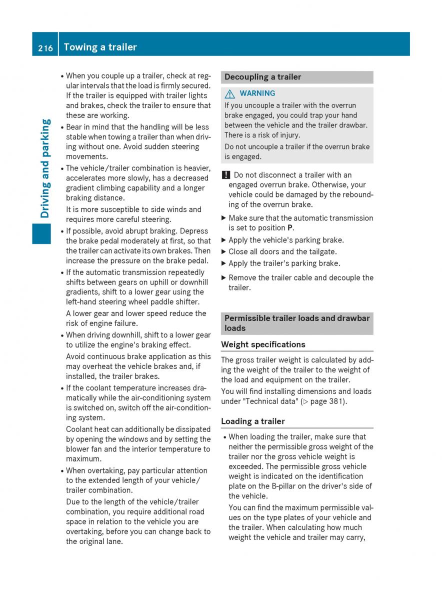 Mercedes Benz GLK Class X204 owners manual / page 218