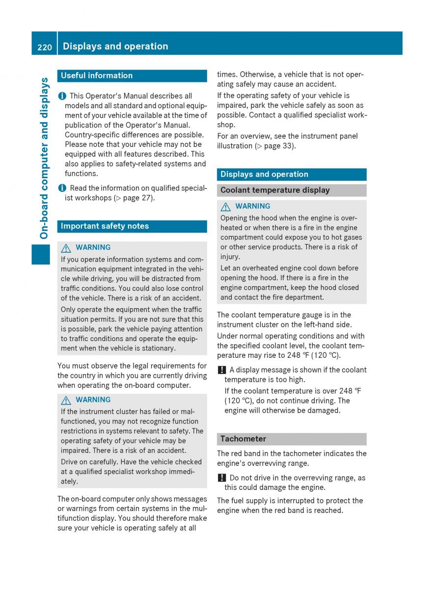 Mercedes Benz GLK Class X204 owners manual / page 222