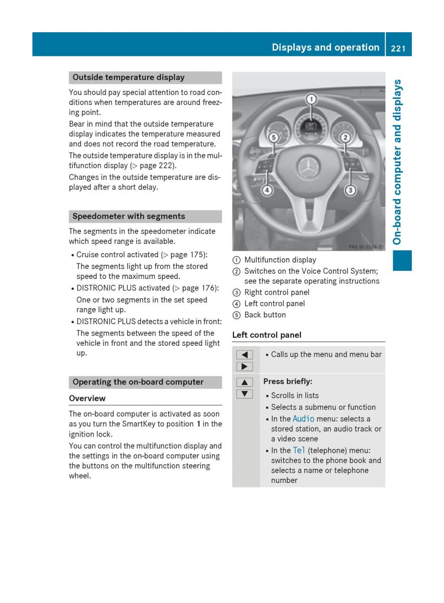 Mercedes Benz GLK Class X204 owners manual / page 223