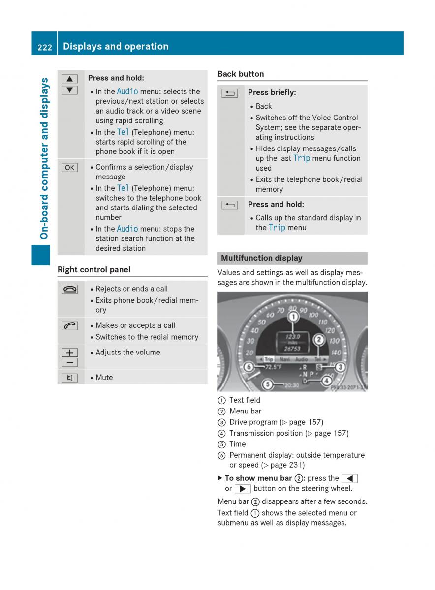 Mercedes Benz GLK Class X204 owners manual / page 224