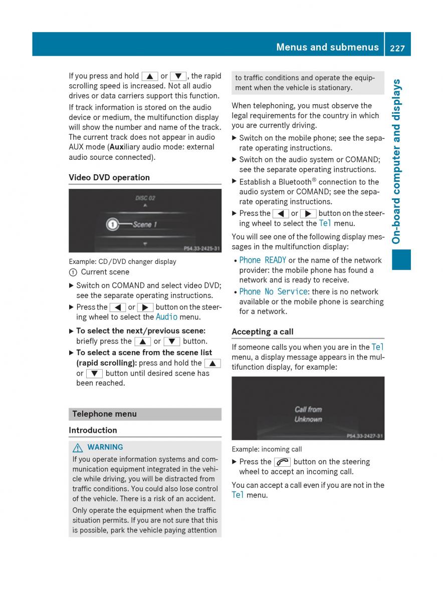 Mercedes Benz GLK Class X204 owners manual / page 229